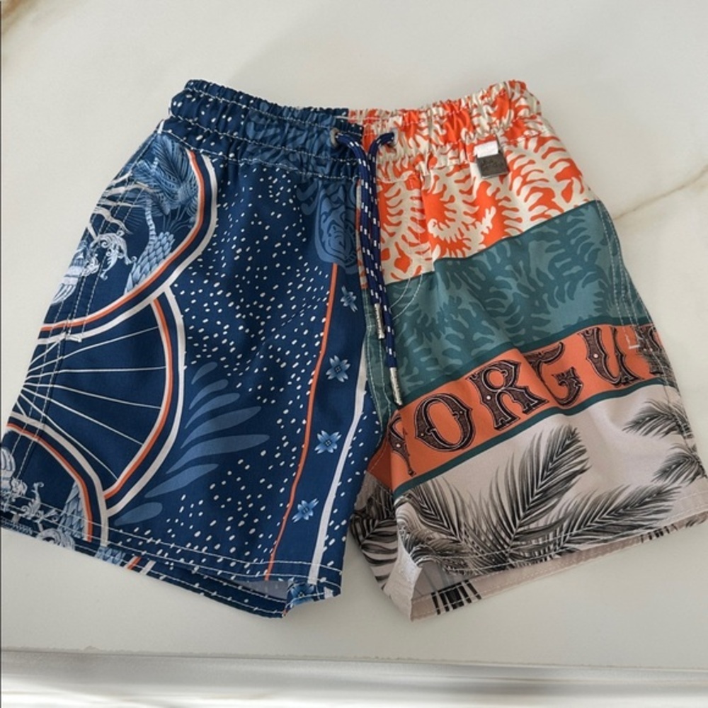 Agua Bendita Swim Shorts - Blue and Orange